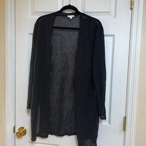 J Jill black see throw sweater cardigan medium